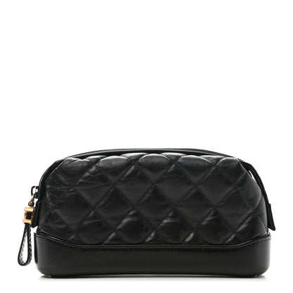 Chanel Aged Calfskin Quilted Gabrielle Cosmetic Case Black 1 of 7
