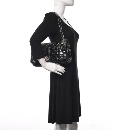 Christian Dior Patent Lambskin Cannage Rendezvous Flap Black 2 of 12