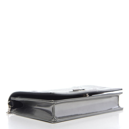 Christian Dior Metallic Patent Micro-Cannage Diorama Wallet on Chain Pouch Silver 4 of 10