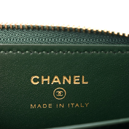 Chanel Calfskin Crocodile Embossed Crococo Zip Coin Purse Emerald 6 of 8