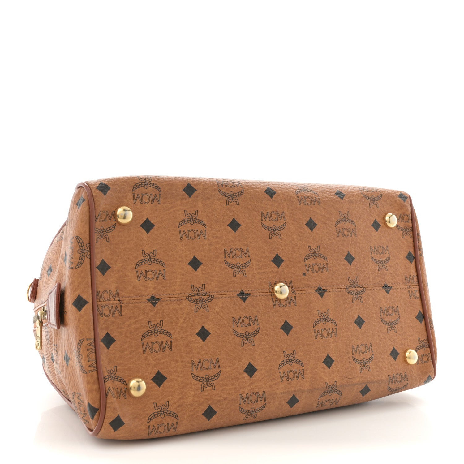 MCM Visetos Essential Boston Bag Cognac 4 of 12