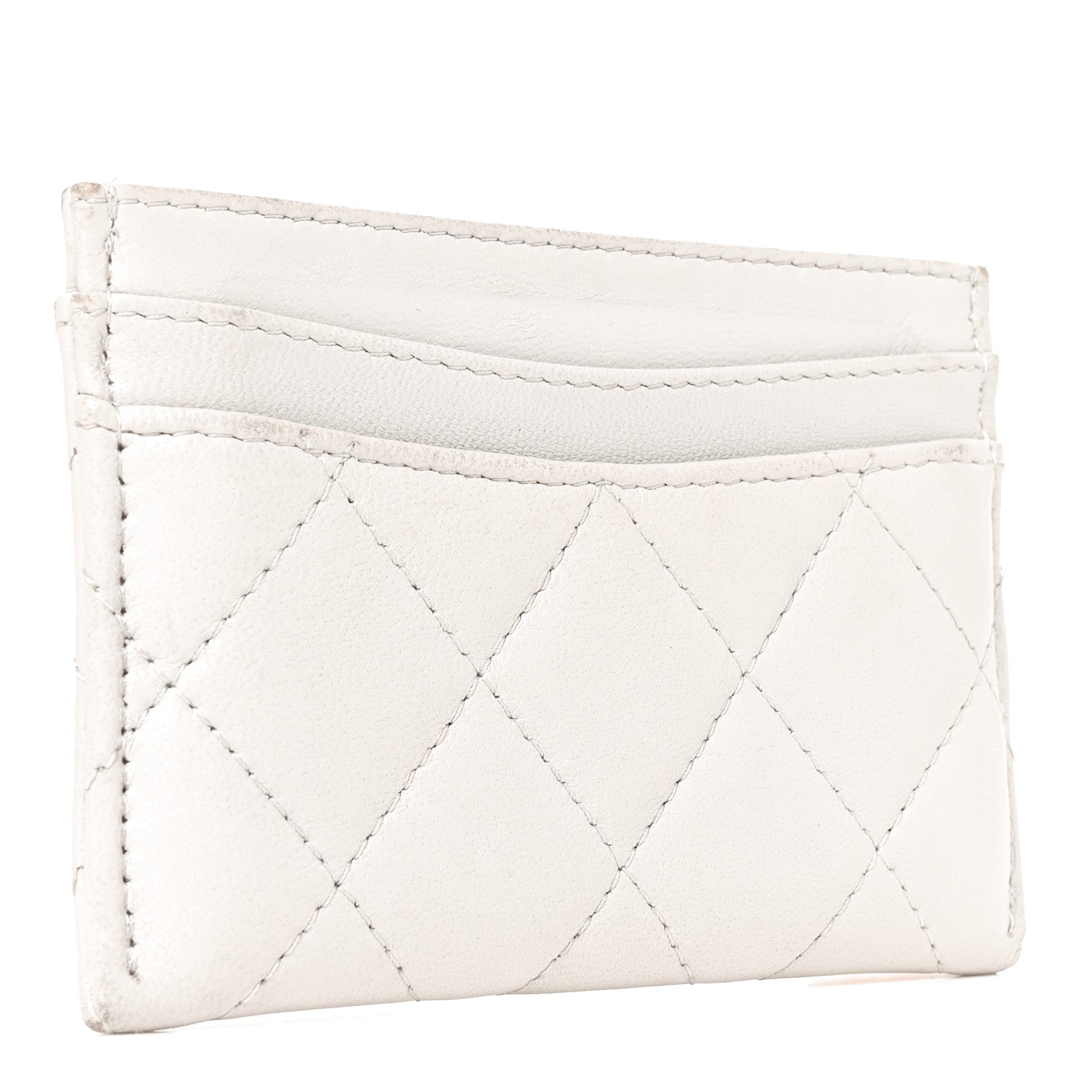 Chanel Lambskin Quilted Card Holder Grey 3 of 10