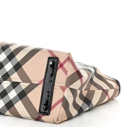 Burberry Patent Supernova Check Small Stanton Tote Black 9 of 9