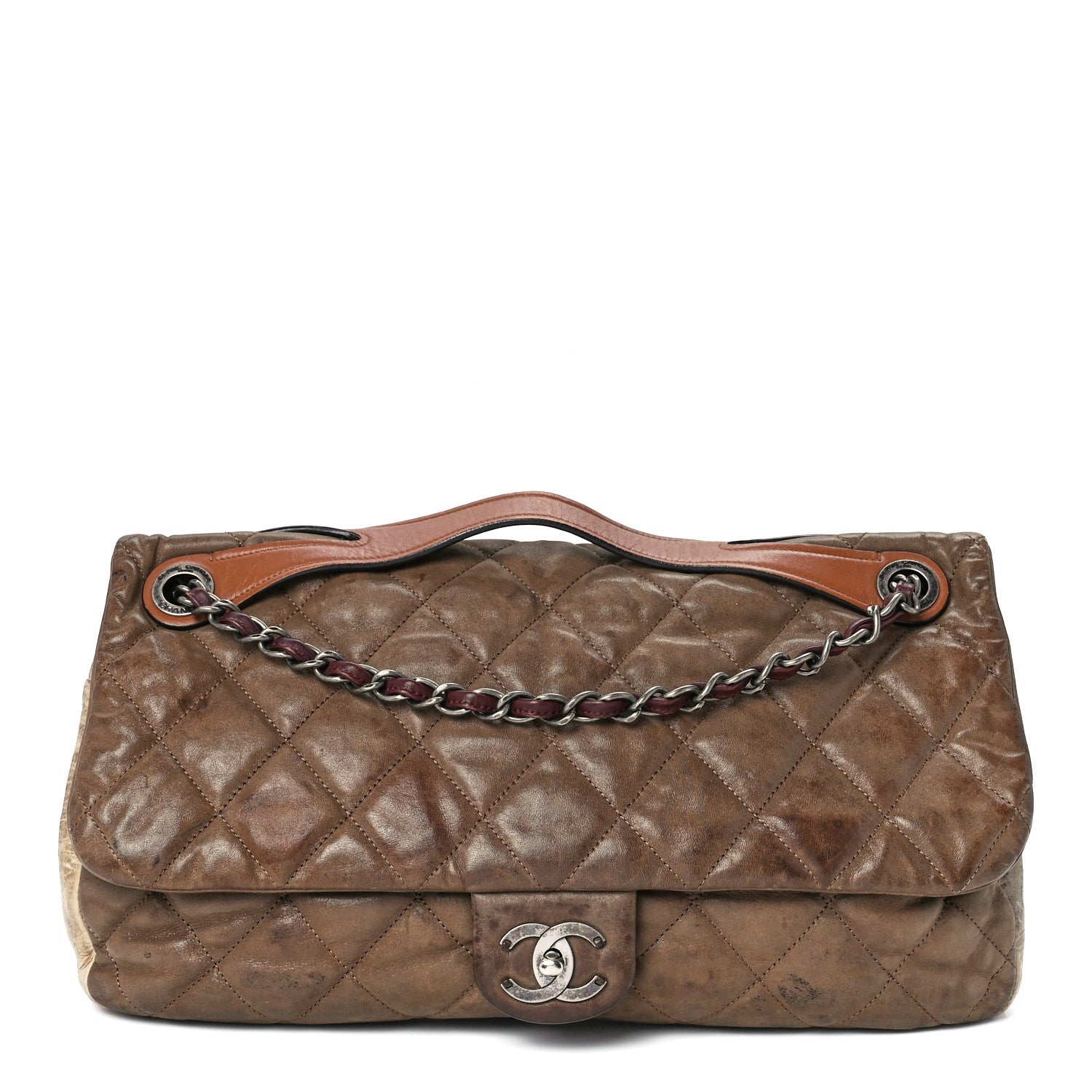 Chanel Iridescent Calfskin In The Mix Jumbo Flap Khaki 1 of 12