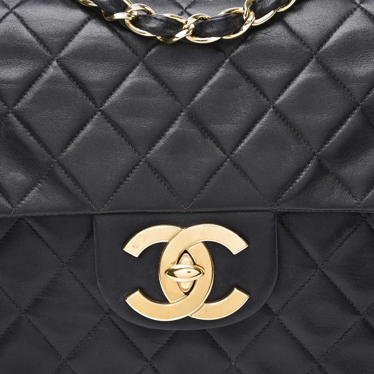 Chanel Lambskin Quilted XL Jumbo Single Flap Black 13 of 13