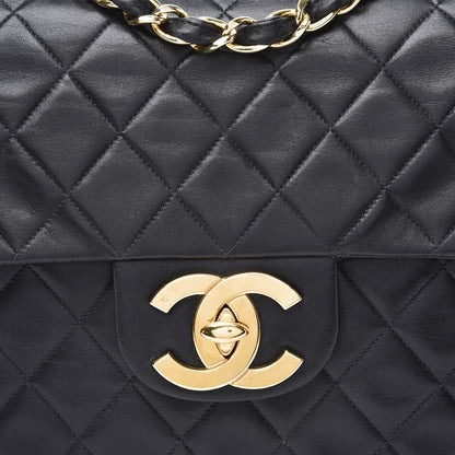 Chanel Lambskin Quilted XL Jumbo Single Flap Black 13 of 13