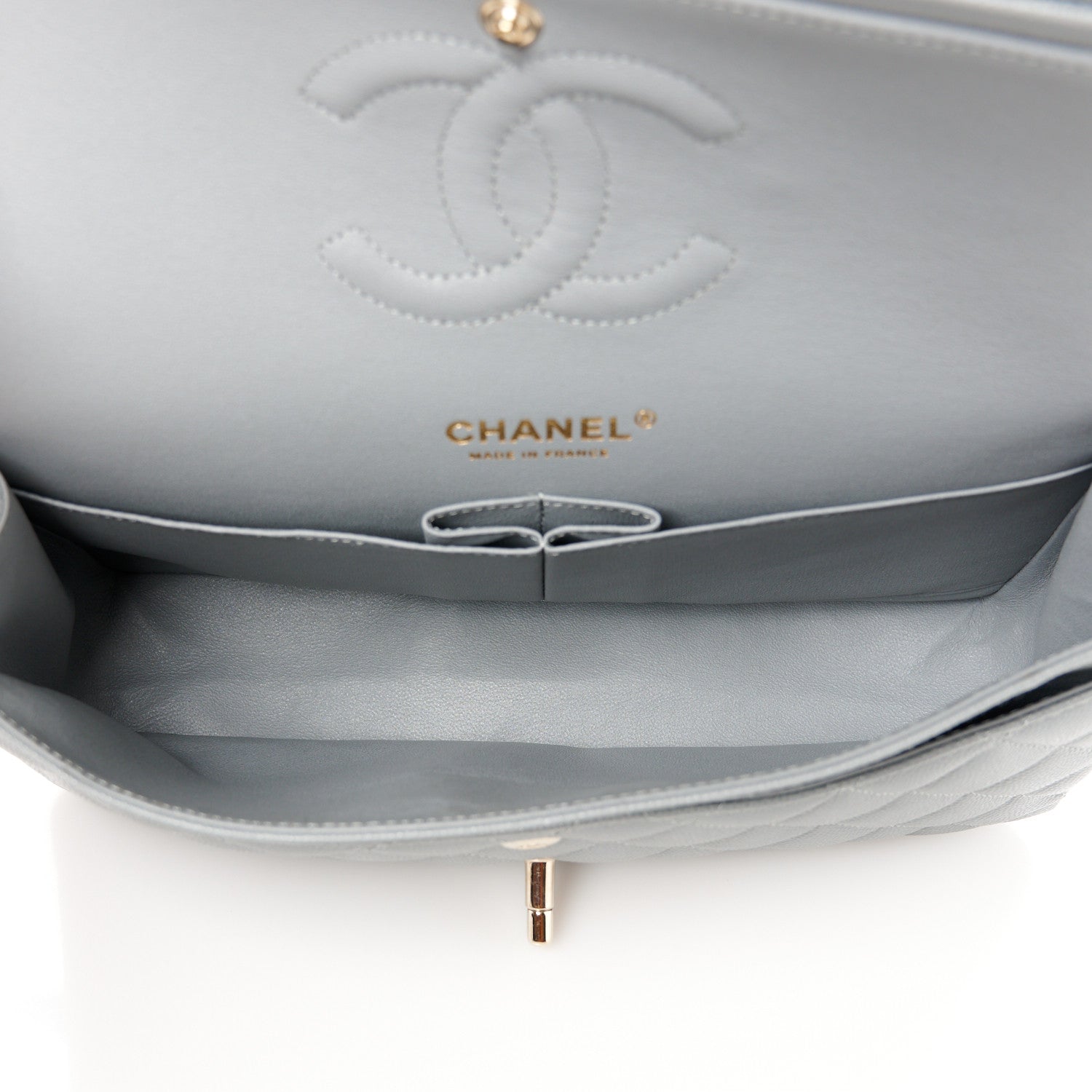 Chanel Caviar Quilted Medium Double Flap Grey 5 of 12