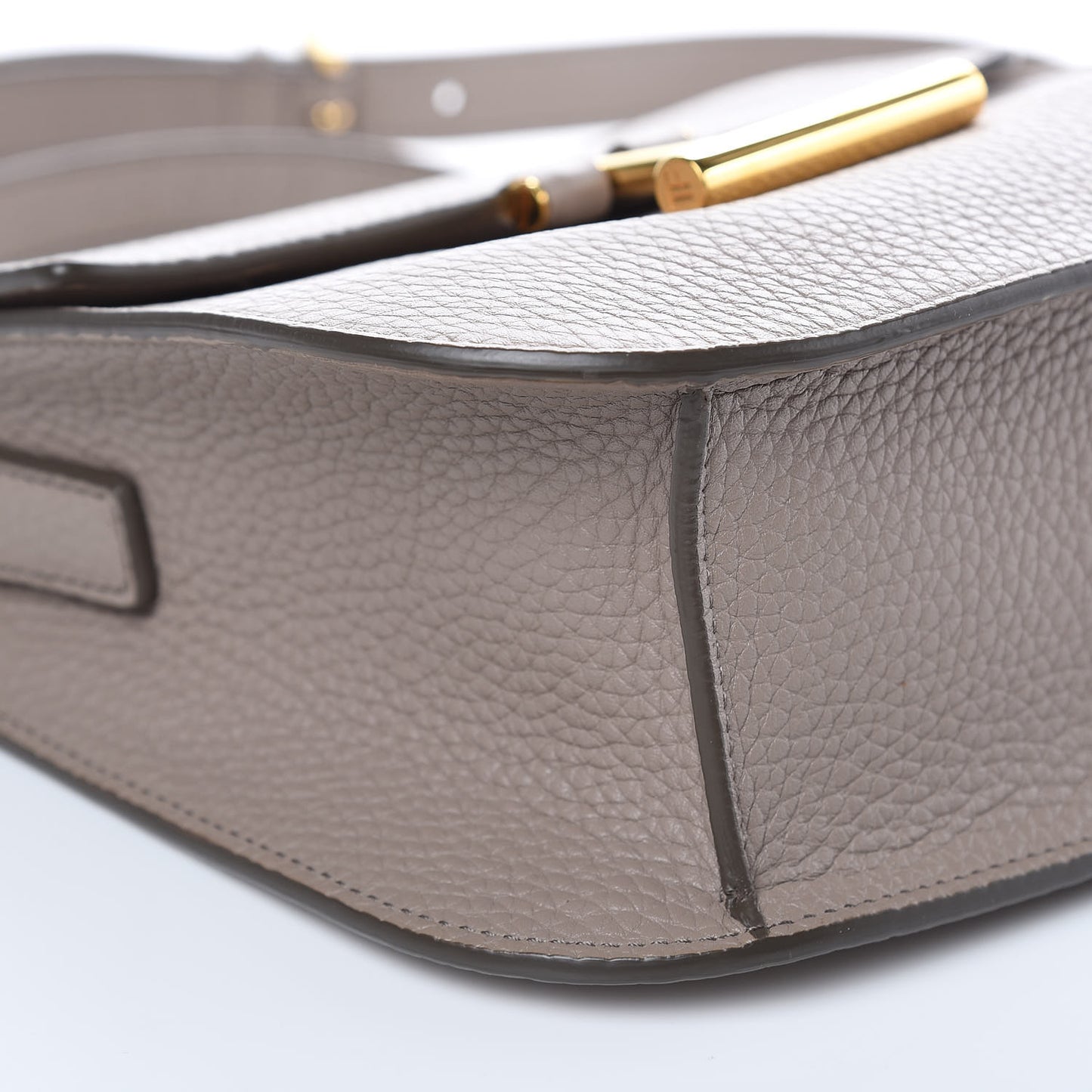 Calfskin Mini T Clasp Tara Crossbody Bag Taupe