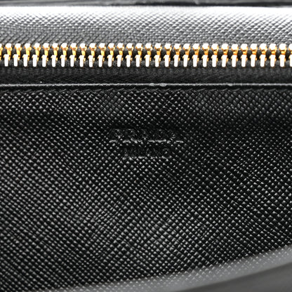 Prada Saffiano Metal Flap Wallet With Strap Black 6 of 12