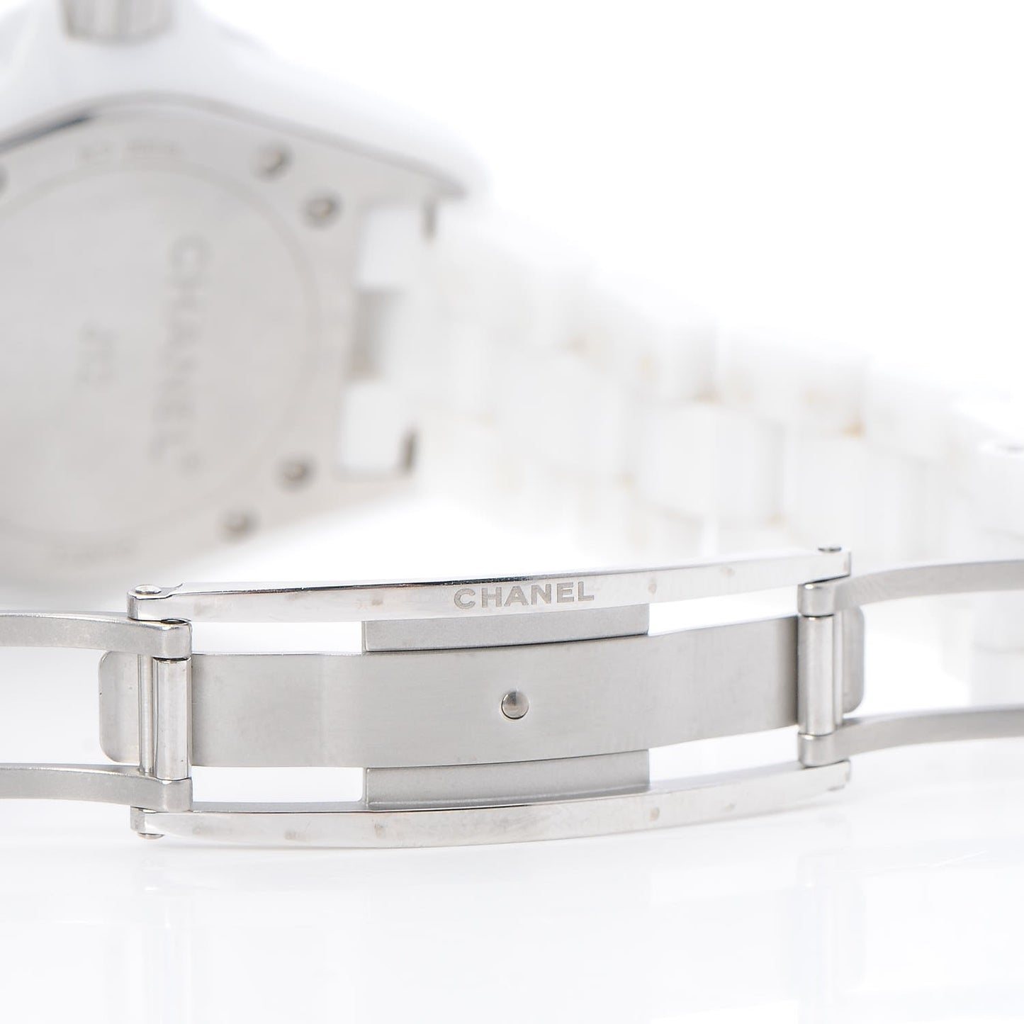 Stainless Steel Ceramic Diamond Pave Bezel 33mm J12 Quartz Watch White
