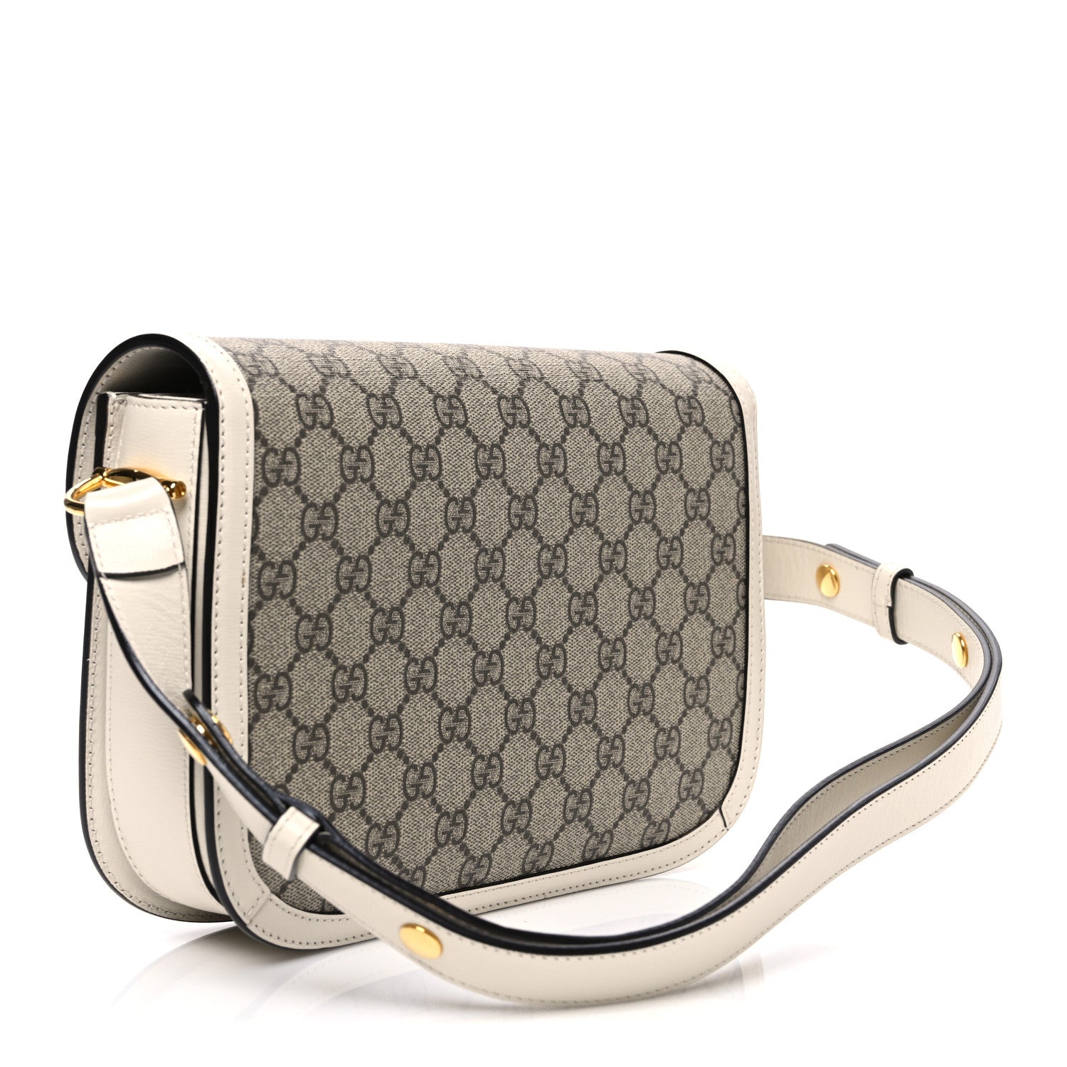 Gucci GG Supreme Monogram Horsebit 1955 Shoulder Bag Beige Mystic White 3 of 10