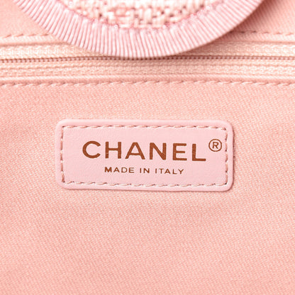 Chanel Straw Lurex Large Deauville Tote Pink 6 of 10