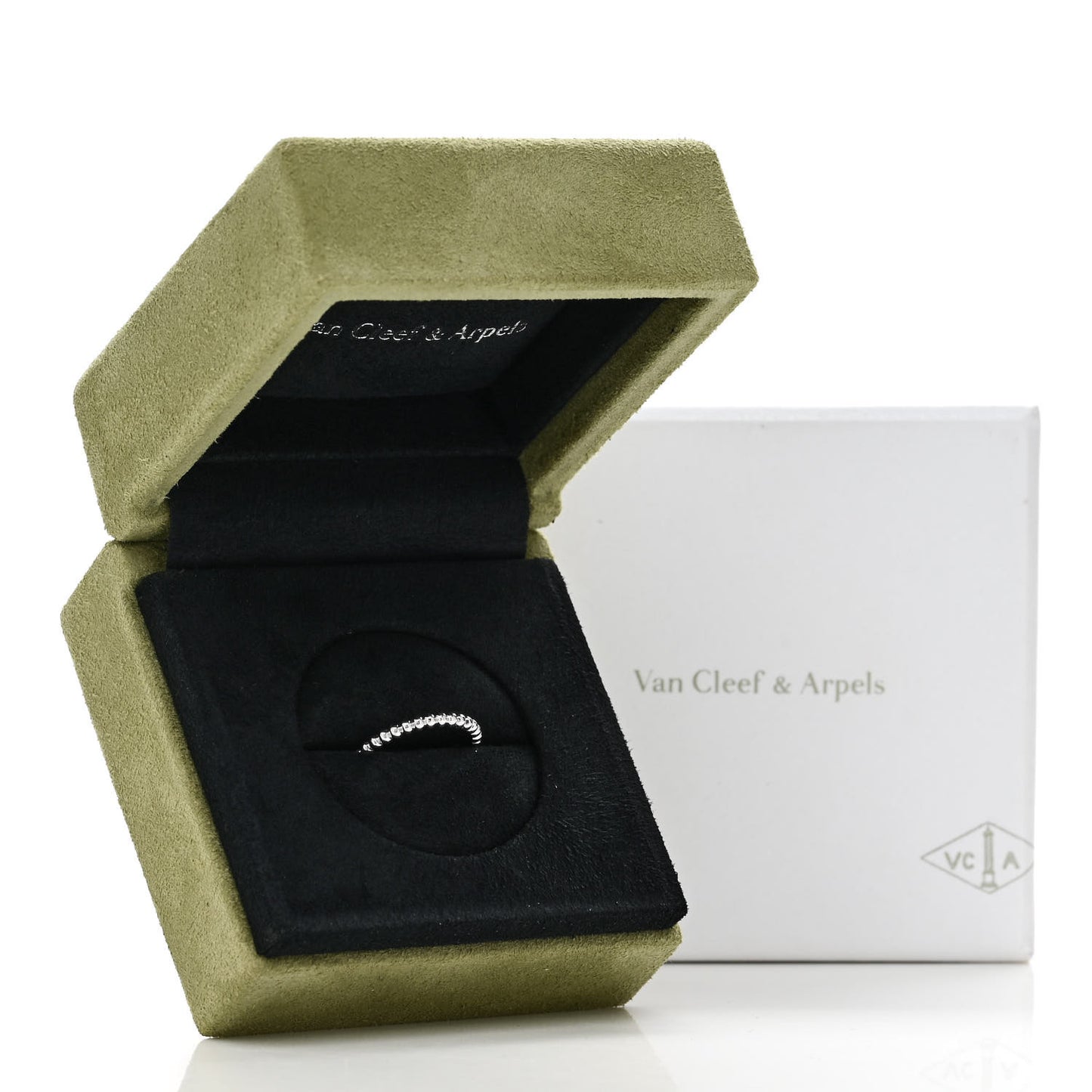 18K White Gold Small Perlee Ring 49 5