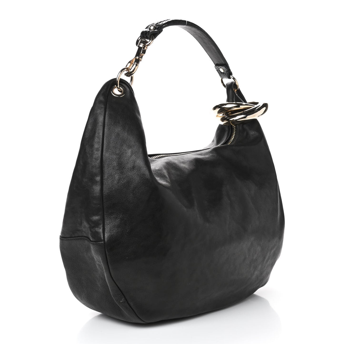 Deerskin Snakeskin Solar Hobo Black