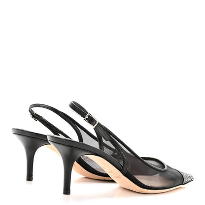 Jimmy Choo Mesh Crystal Anika 65 Pumps 38 Black 4 of 17