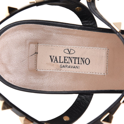 Valentino Garavani Calfskin Rockstud 60mm City Sandals 38.5 Black 7 of 8