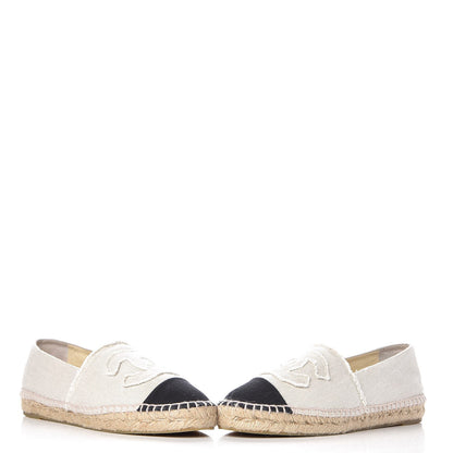 Louis Vuitton CHANEL Linen CC Espadrilles 40 Beige Black 5 of 12