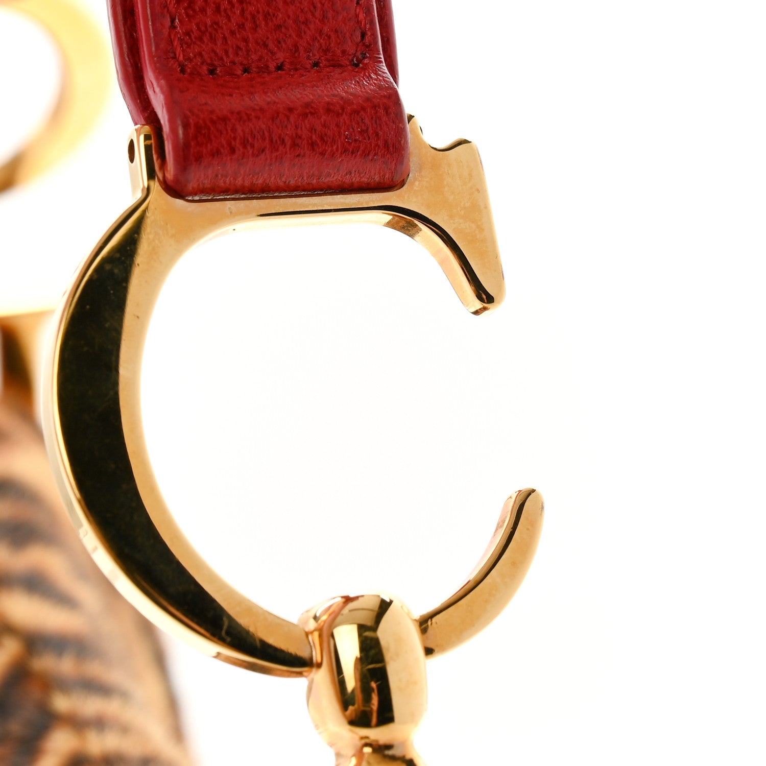 Christian Dior Pony Hair Leopard Saddle Bag Red 12 of 13