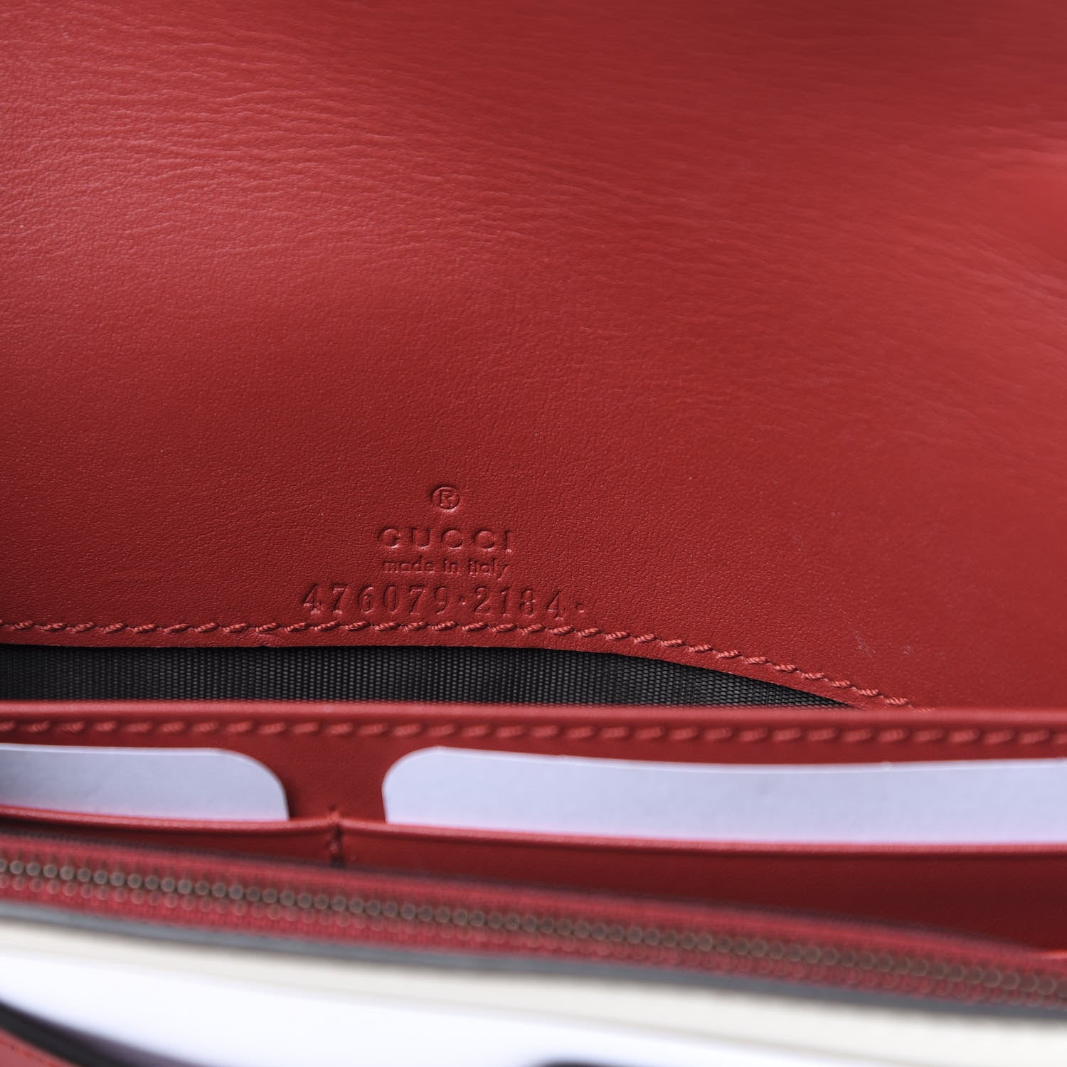 Gucci Calfskin Queen Margaret Chain Wallet Blue Agata Hibiscus Red Mystic White 6 of 10