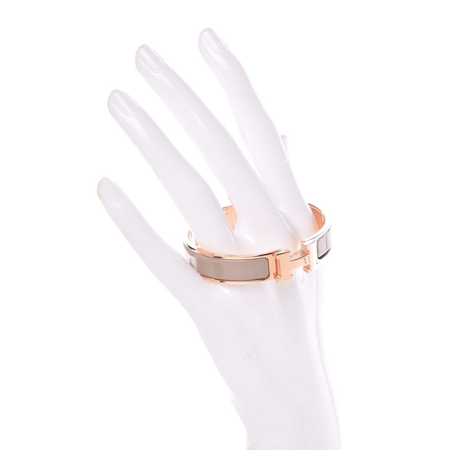 Enamel Clic Clac H Narrow Bracelet PM Marron Glace