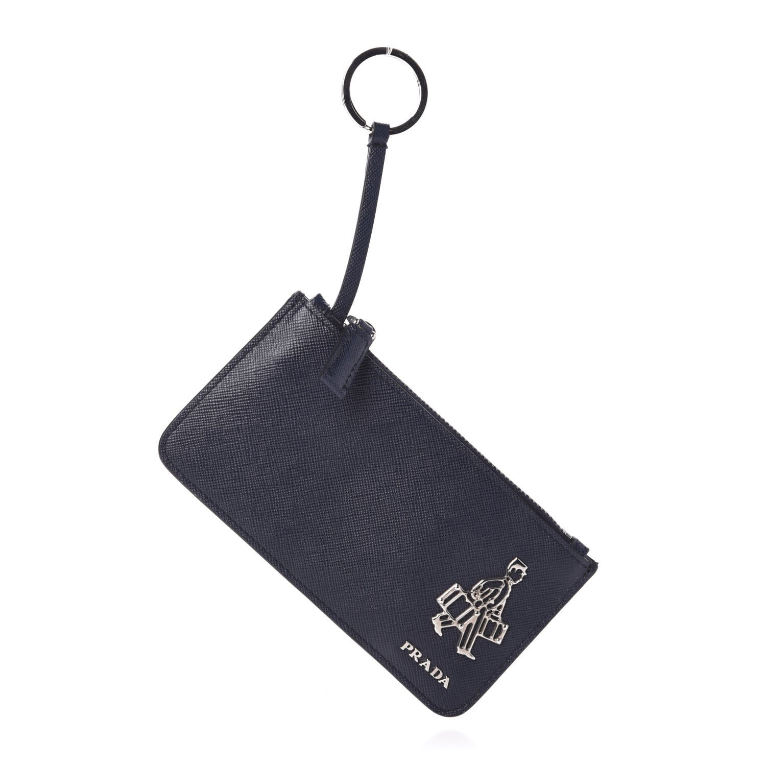Prada Saffiano Bellhop Key Holder Baltico 3 of 10