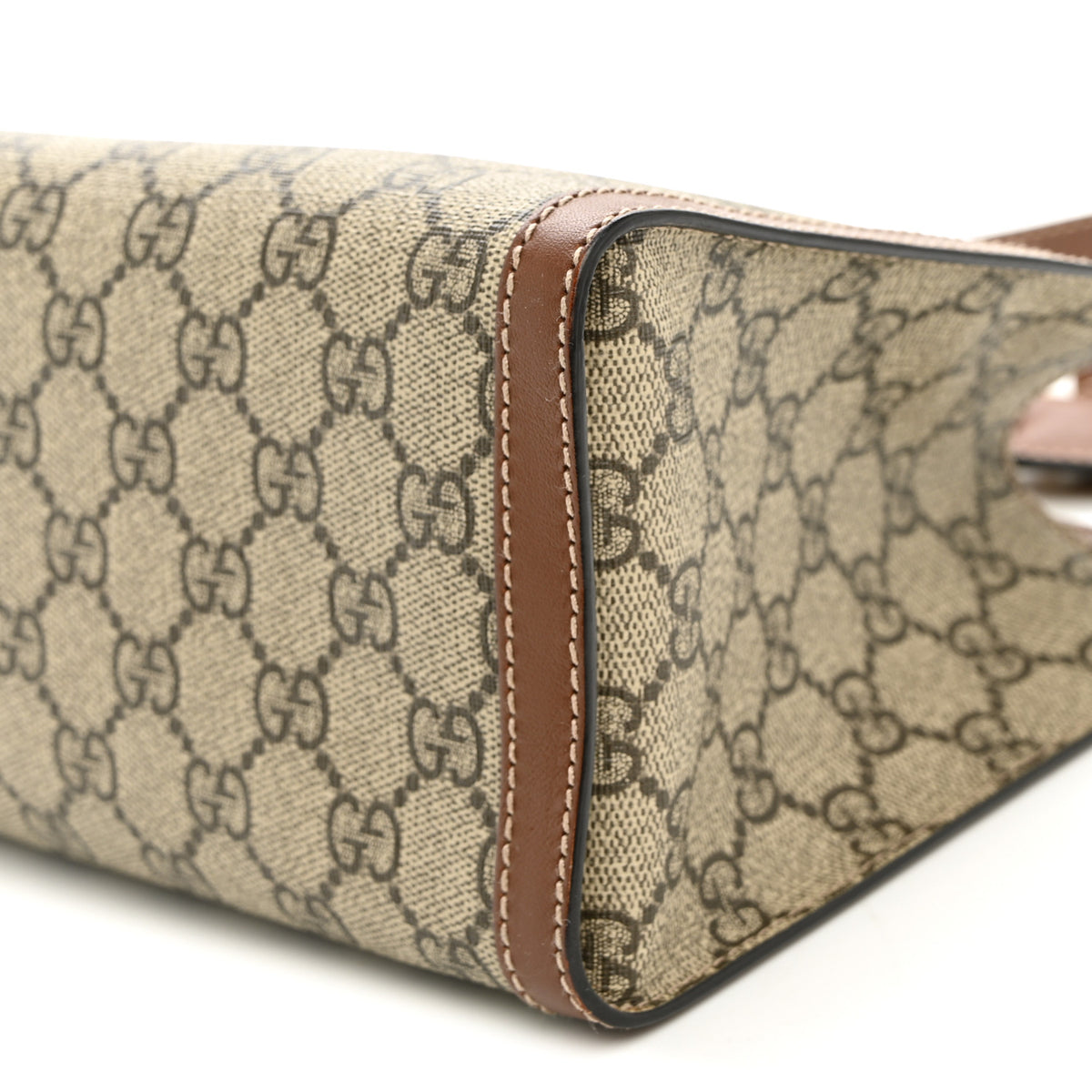 GG Supreme Monogram Calfskin Small Padlock Tote Beige Ebony Tuscany