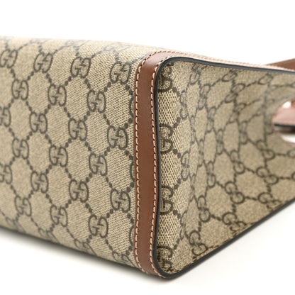 Gucci GG Supreme Monogram Calfskin Small Padlock Tote Beige Ebony Tuscany 10 of 10