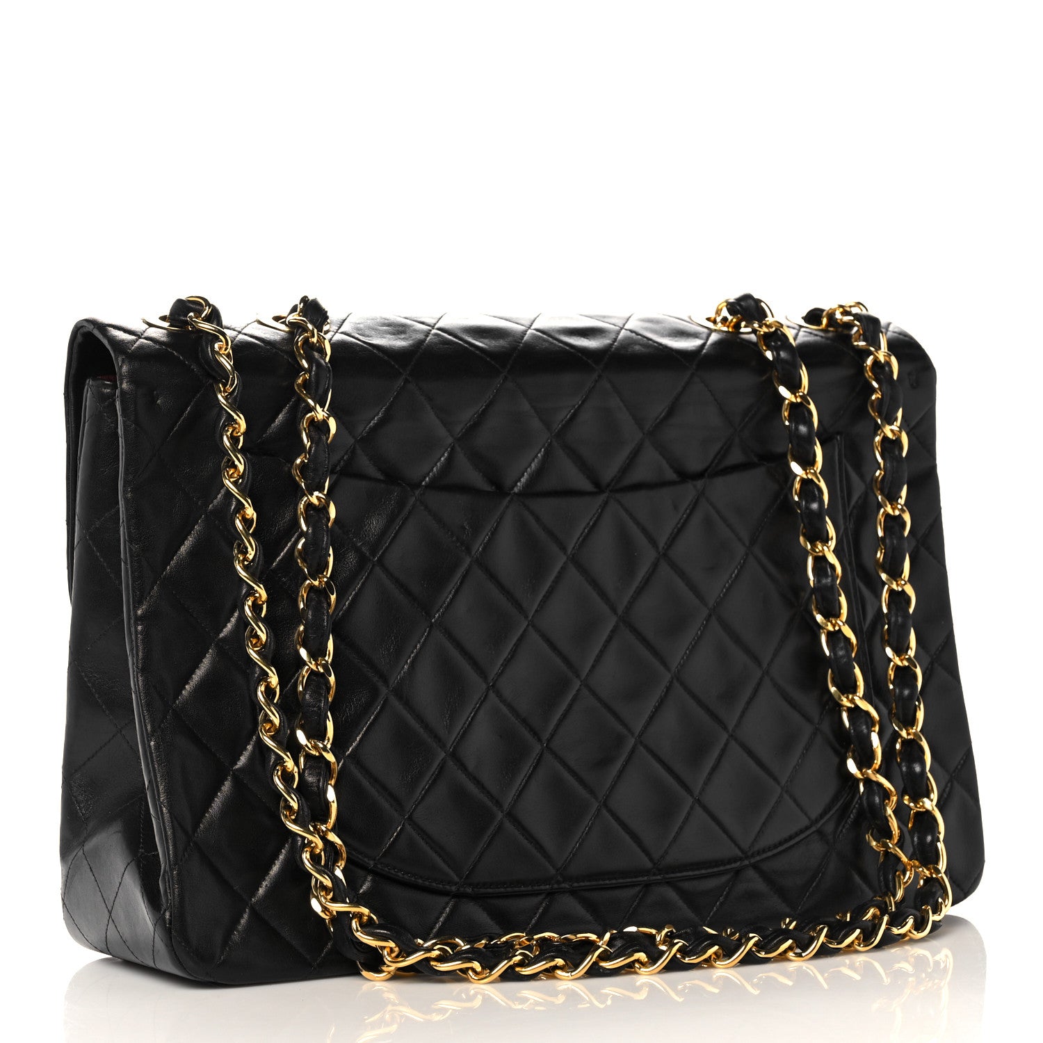 Chanel Lambskin Quilted XL Jumbo Single Flap Black 3 of 15
