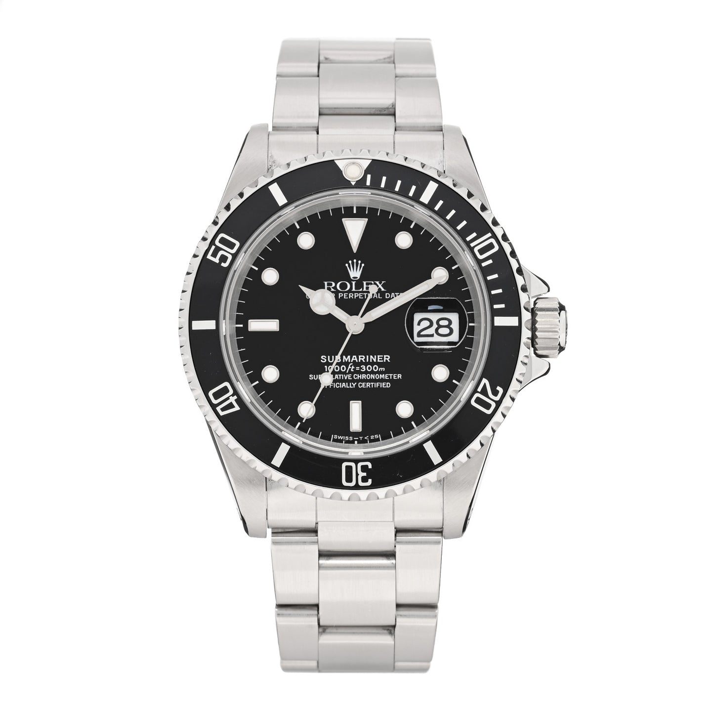 Stainless Steel 40mm Oyster Perpetual Submariner Date Watch Black 16610