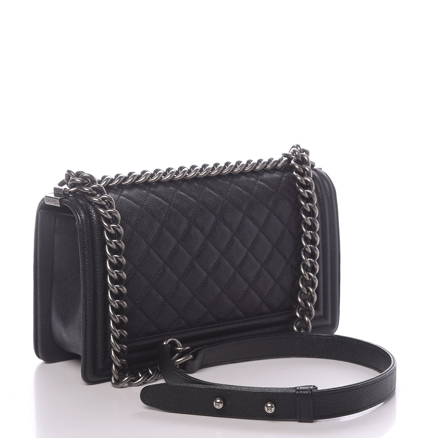 Chanel Caviar Quilted Medium Boy Flap Black 2 of 15