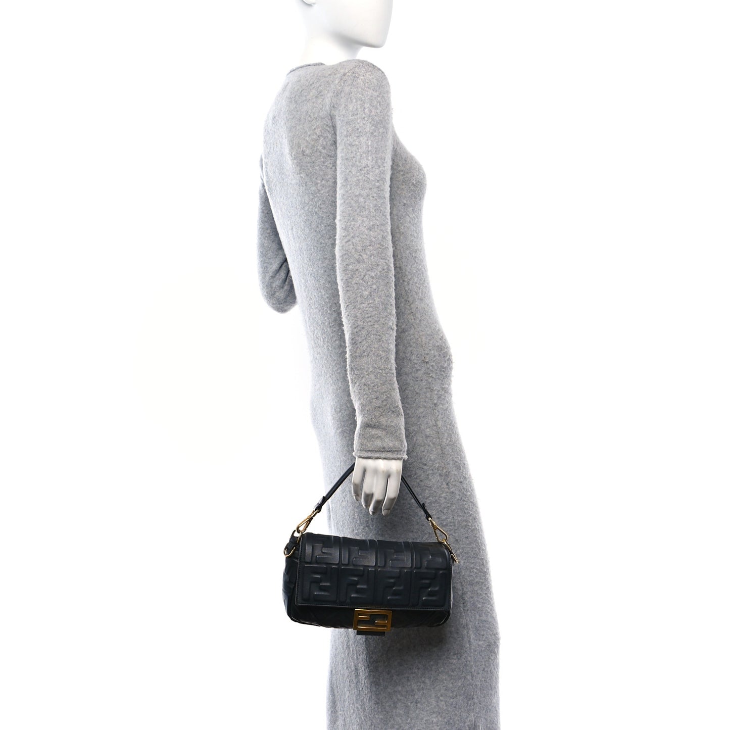 Nappa FF 1974 Embossed Baguette Black