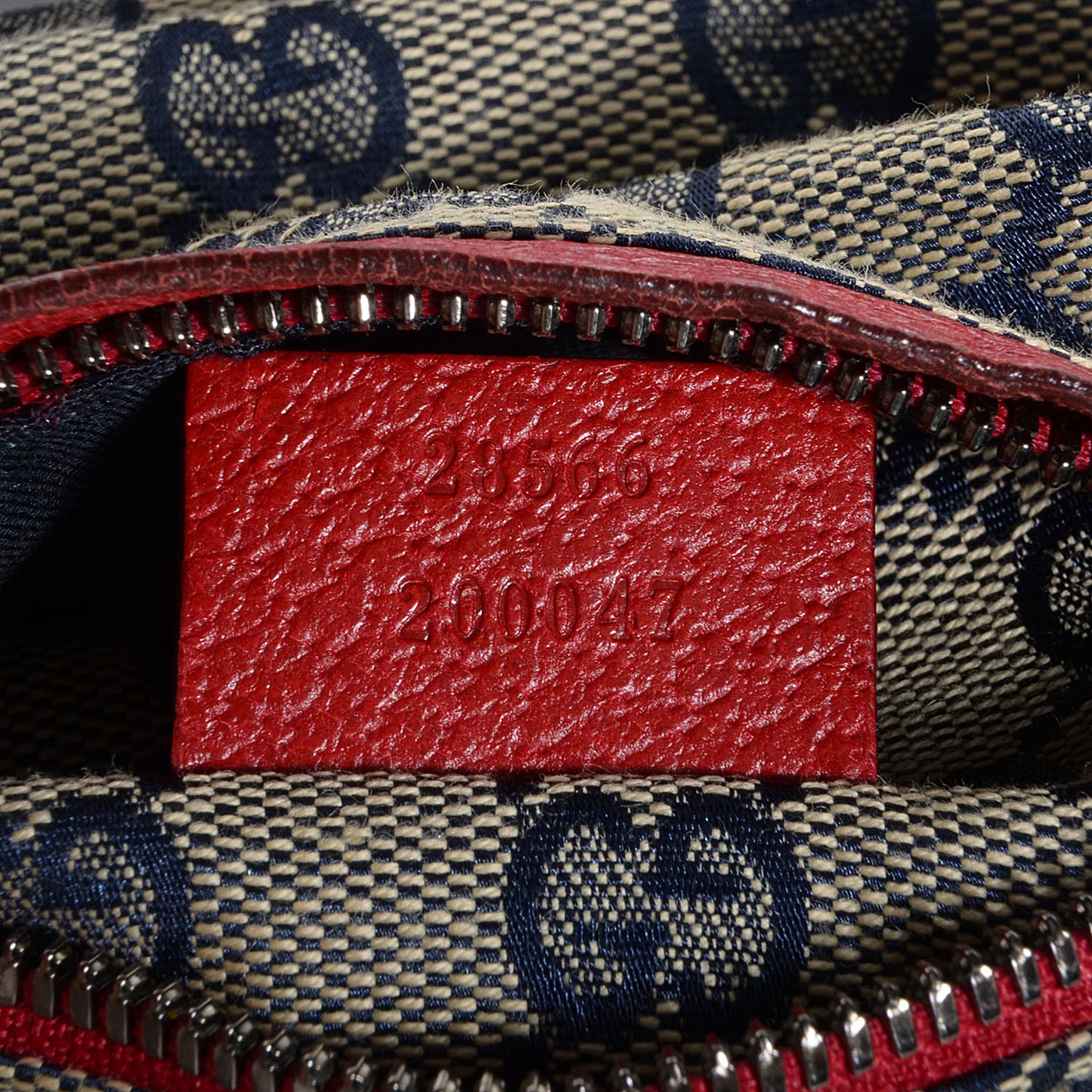 GG Monogram Web Double Pocket Belt Bag Navy Red