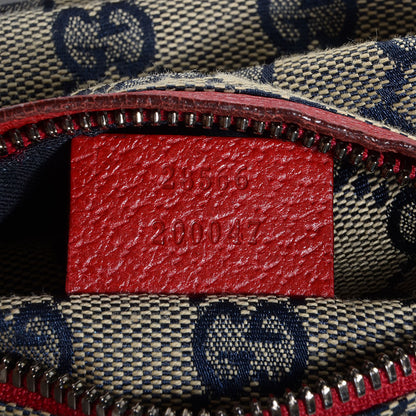 Gucci GG Monogram Web Double Pocket Belt Bag Navy Red 7 of 7