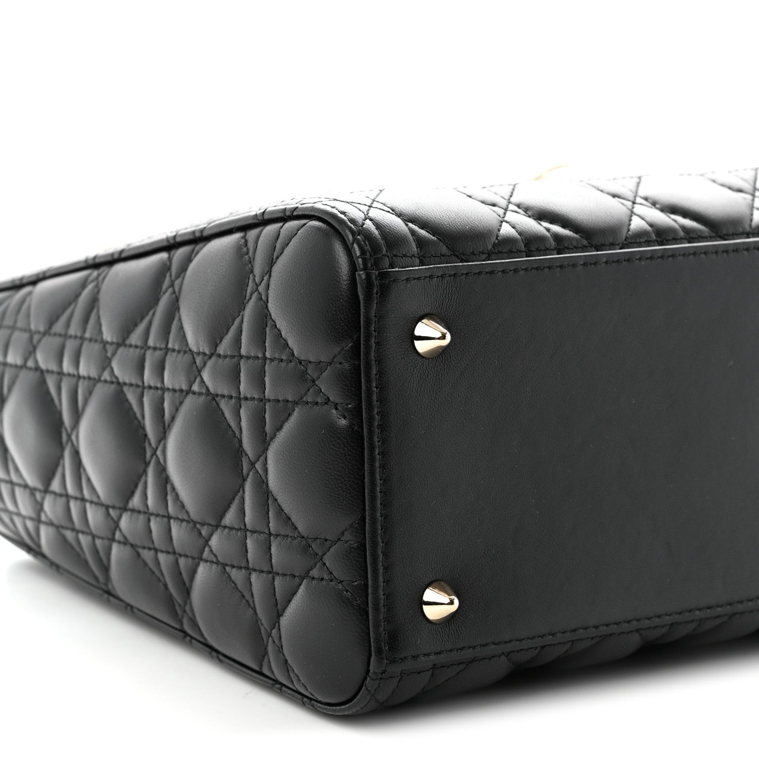 Christian Dior Lambskin Cannage Medium Lady Dior Black 9 of 11