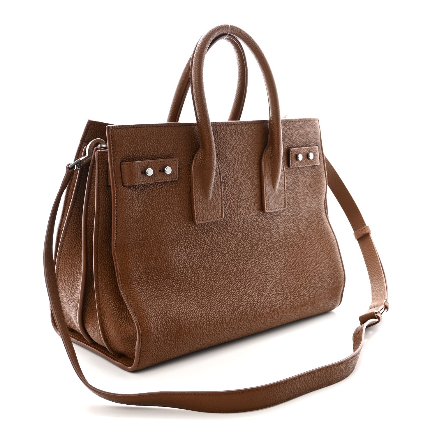 Saint Laurent Grained Calfskin Small Supple Sac De Jour Moka 4 of 10