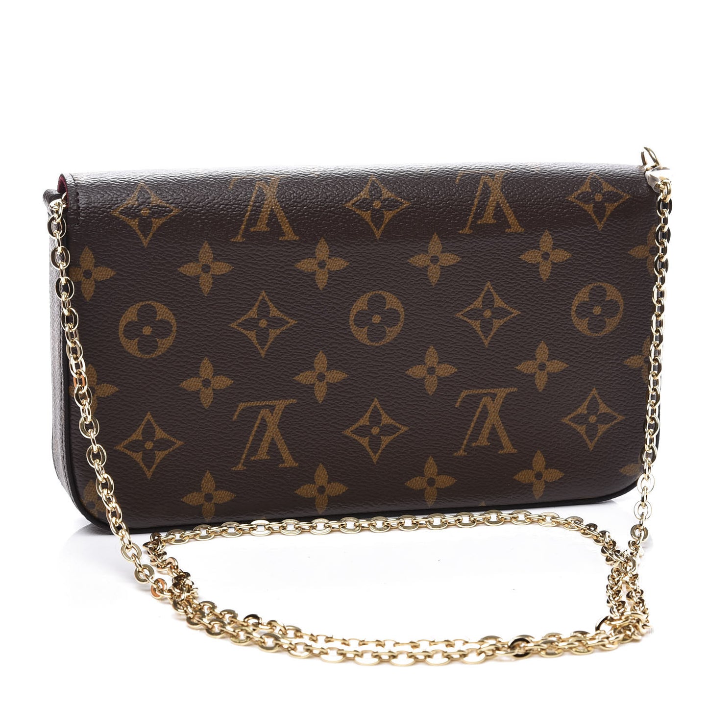 Monogram Pochette Felicie Chain Wallet Fuchsia