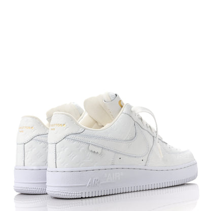 Louis Vuitton X NIKE AIR FORCE 1 Calfskin Monogram Mens Low Top Sneakers 7.5 White 4 of 8
