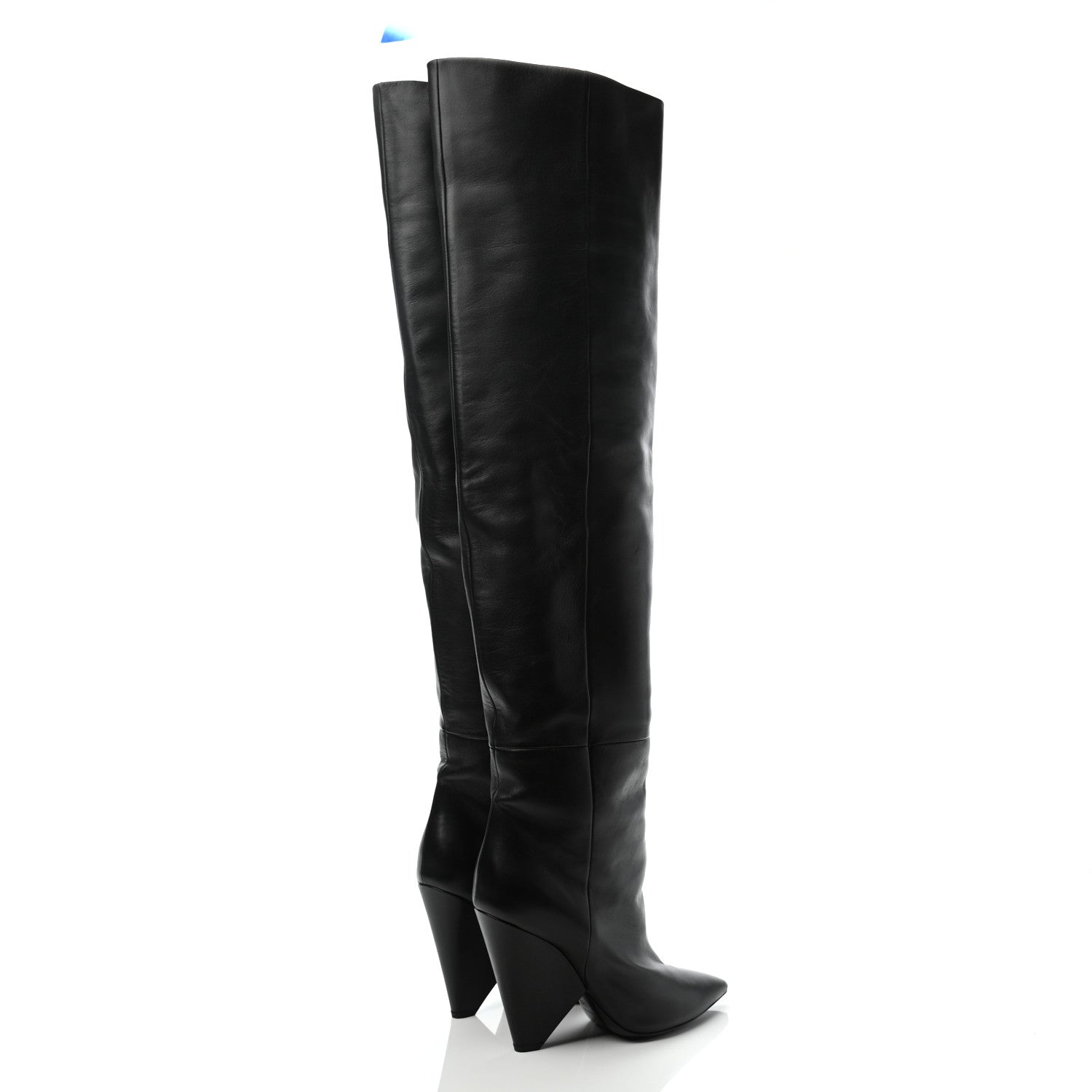 Saint Laurent Calfskin Niki 105 Thigh High Boots 38.5 Black 4 of 7
