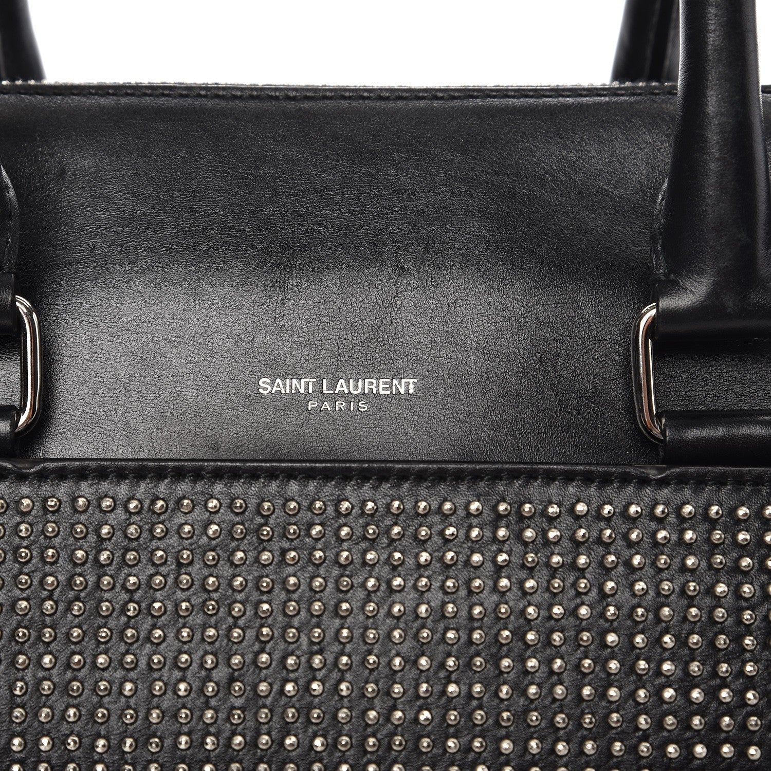 Saint Laurent Calfskin Studded Classic Duffle 6 Black 8 of 9