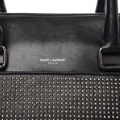 Saint Laurent Calfskin Studded Classic Duffle 6 Black 8 of 9