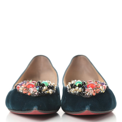 Christian Louboutin Velvet Diva Cora Flats 40 Lagune Multi 2 of 15