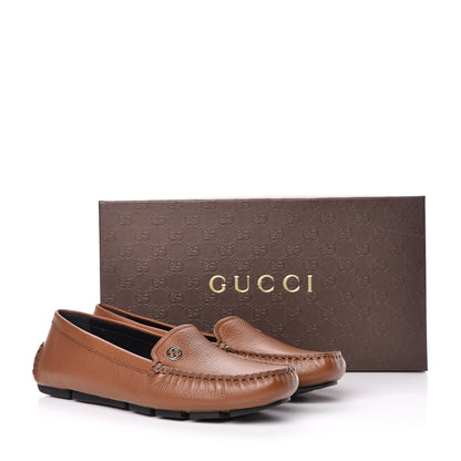 Gucci Cellarius Soft Interlocking G Womens Driver Loafers 37 Brown 9 of 9