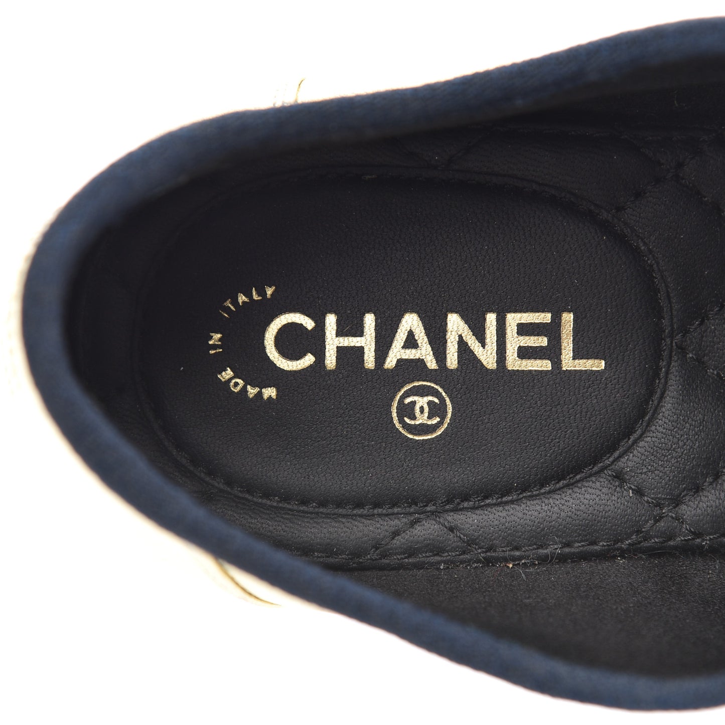 Metallic Lambskin CC Lace Up Oxfords 35.5 Dark Gold
