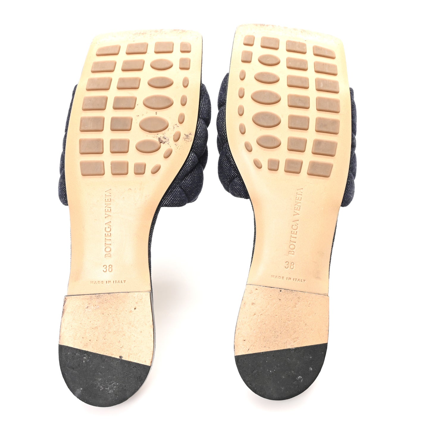 Denim Matelasse Padded Flat Sandals 38 Indigo