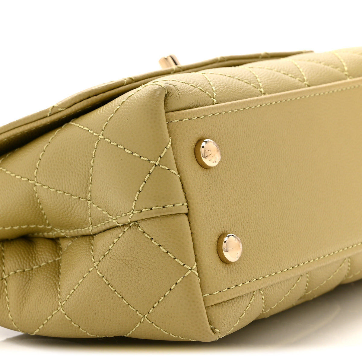Caviar Quilted Extra Mini Coco Handle Flap Light Green