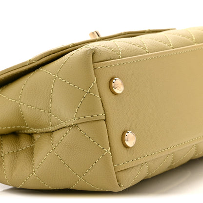 Chanel Caviar Quilted Extra Mini Coco Handle Flap Light Green 9 of 10