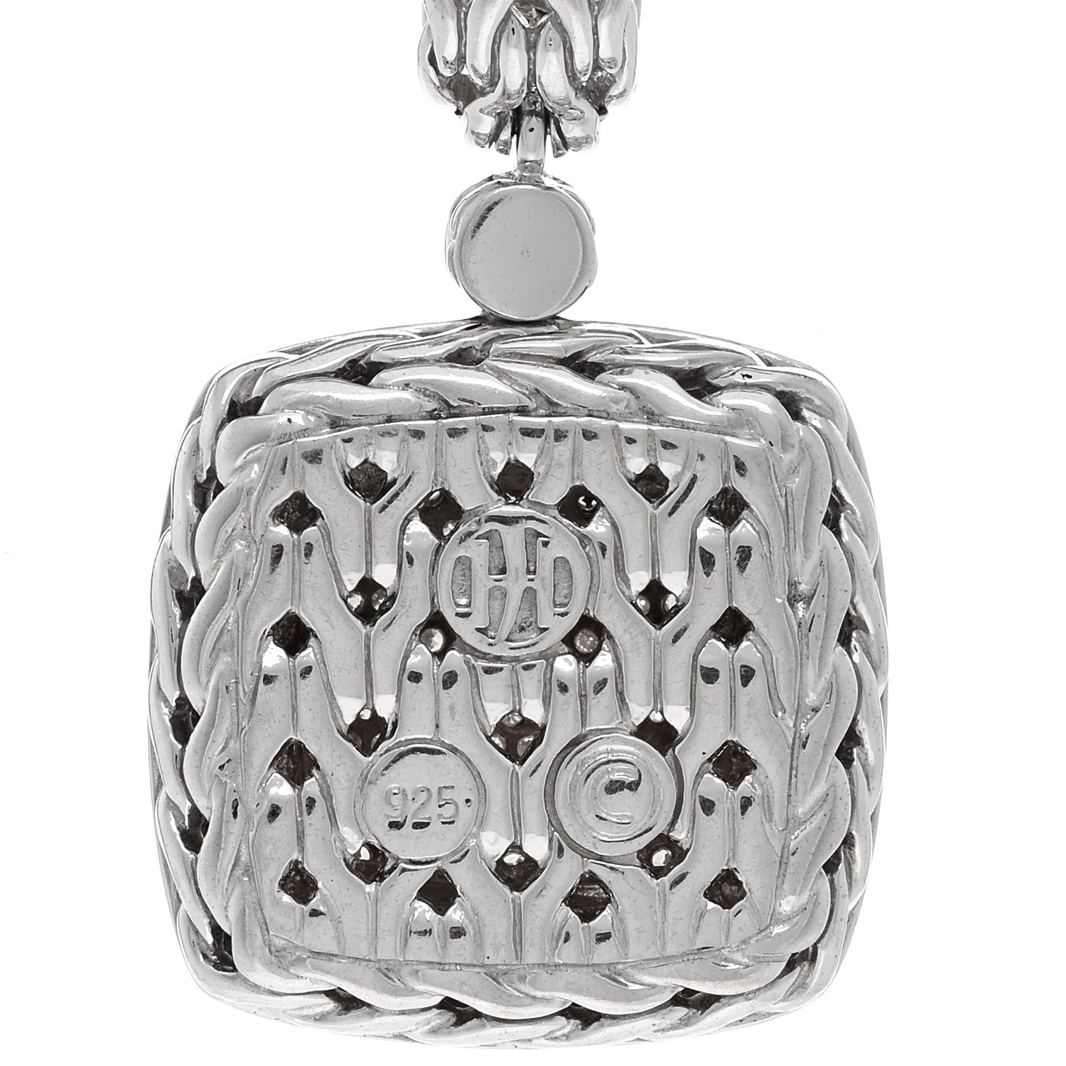 John Hardy Sterling Silver Diamond Classic Chain Pendant Necklace 4 of 4