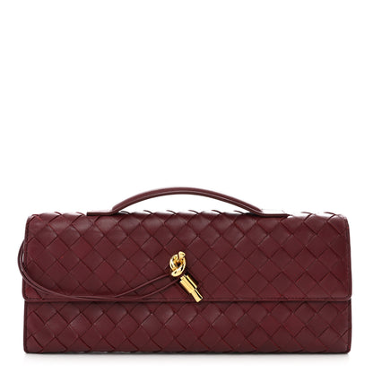 Bottega Veneta Nappa Intrecciato Long Andiamo Top Handle Clutch Barolo 1 of 7