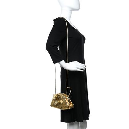 Bottega Veneta Metallic Crinkled Lambskin The Mini Pouch Oro 2 of 8