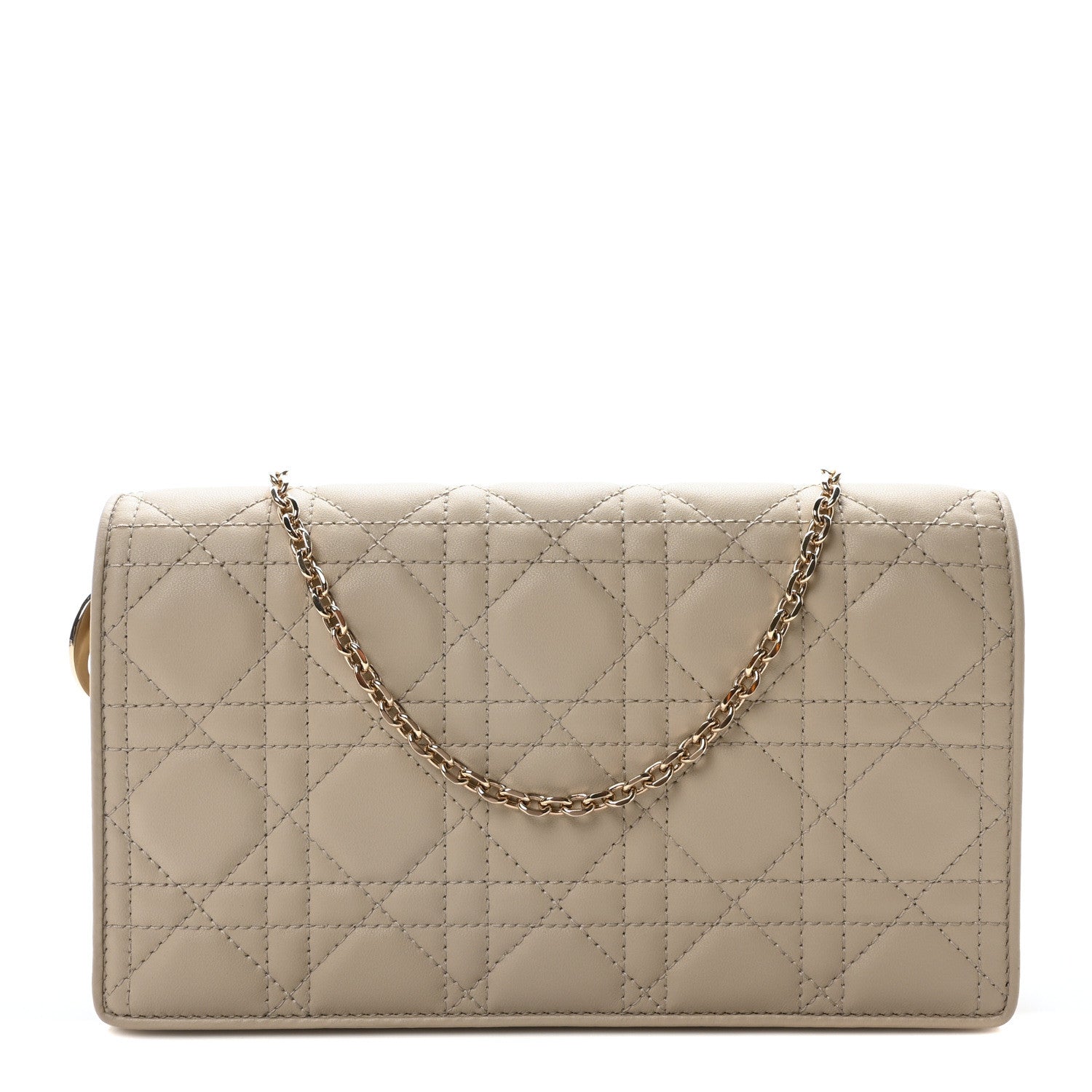 Christian Dior Lambskin Cannage Lady Dior Chain Wallet Corda 1 of 11